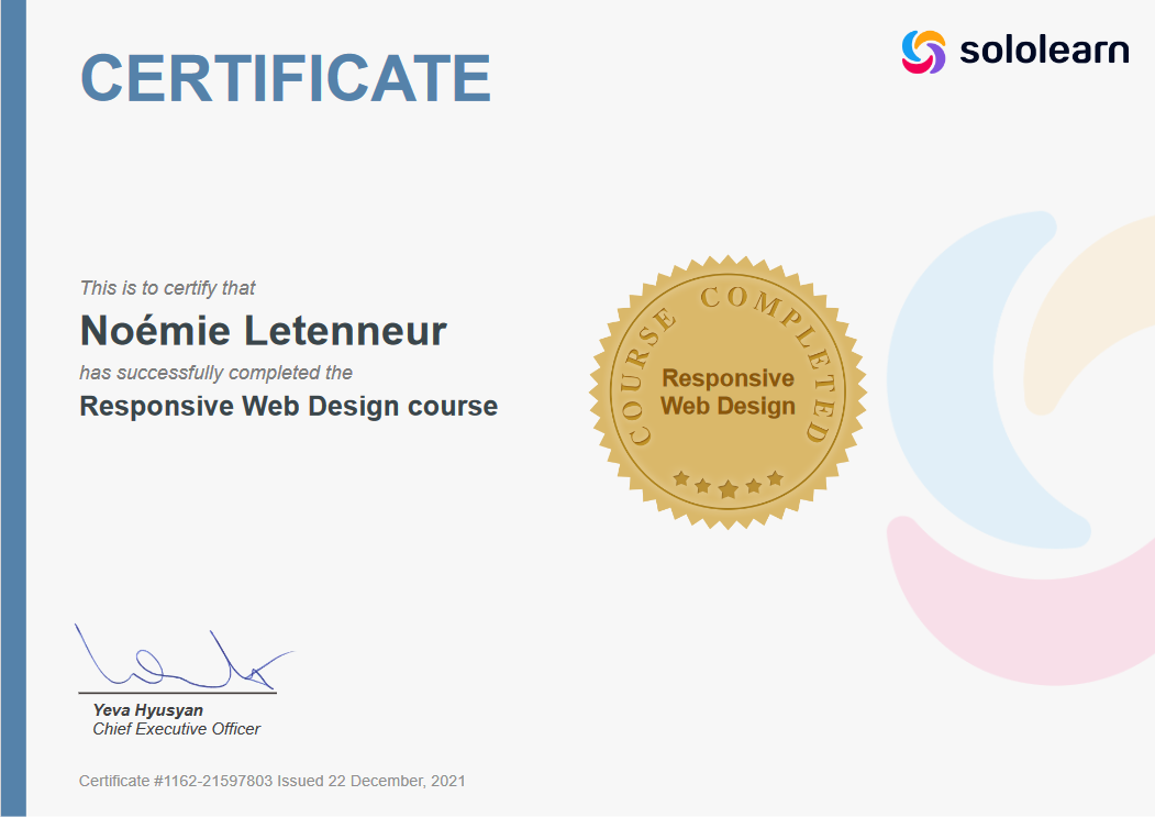 certificat sololearn
